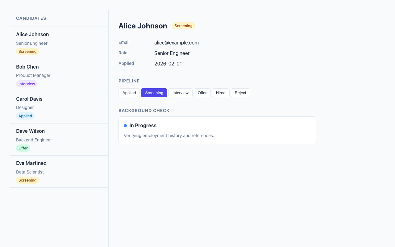 Background check in progress